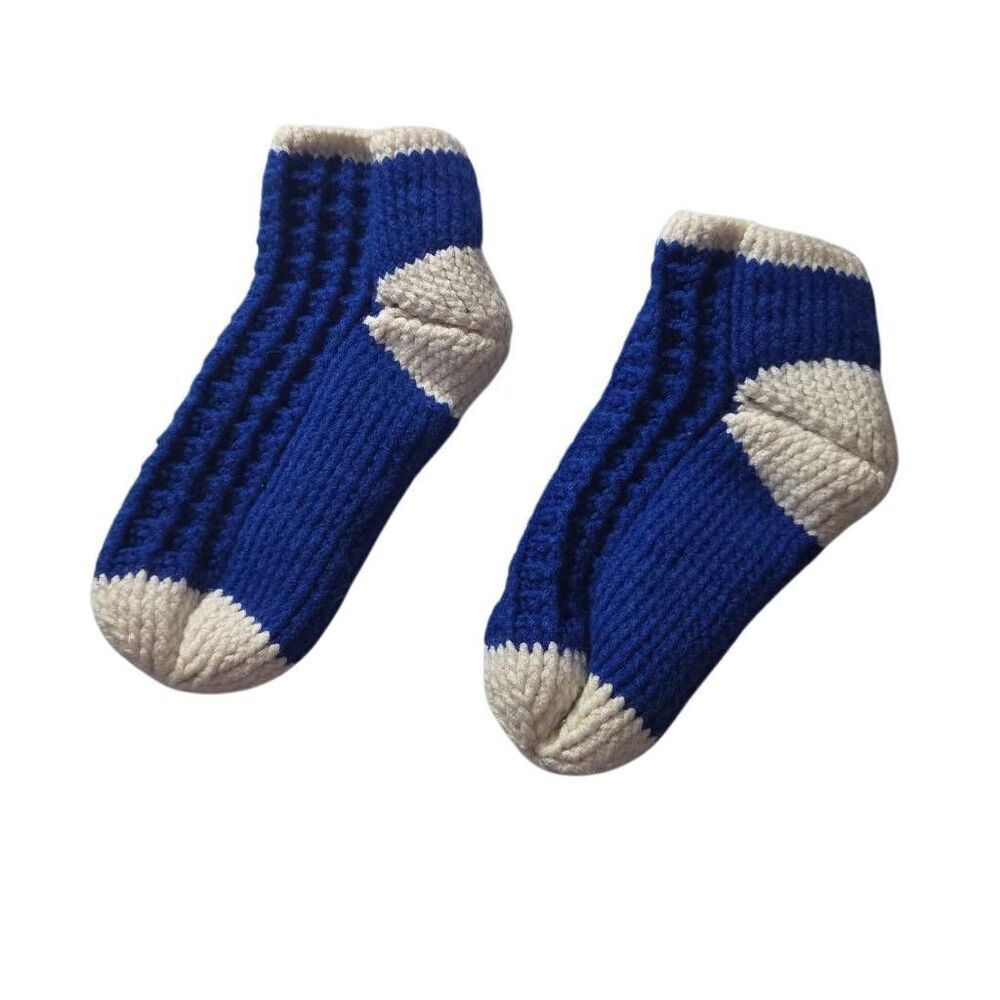Handmade Blue‎ and White Winter/Christmas Handmade Socks